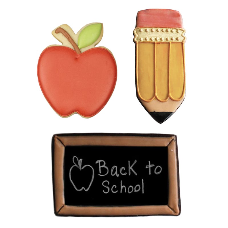 Ann Clark Cookie Cut Back to School & Teacher Appreciation Cookie Cutters 3-Pc. Set Made in the USA by Ann Clark  Apple  Pencil  Notebook  - Image 3