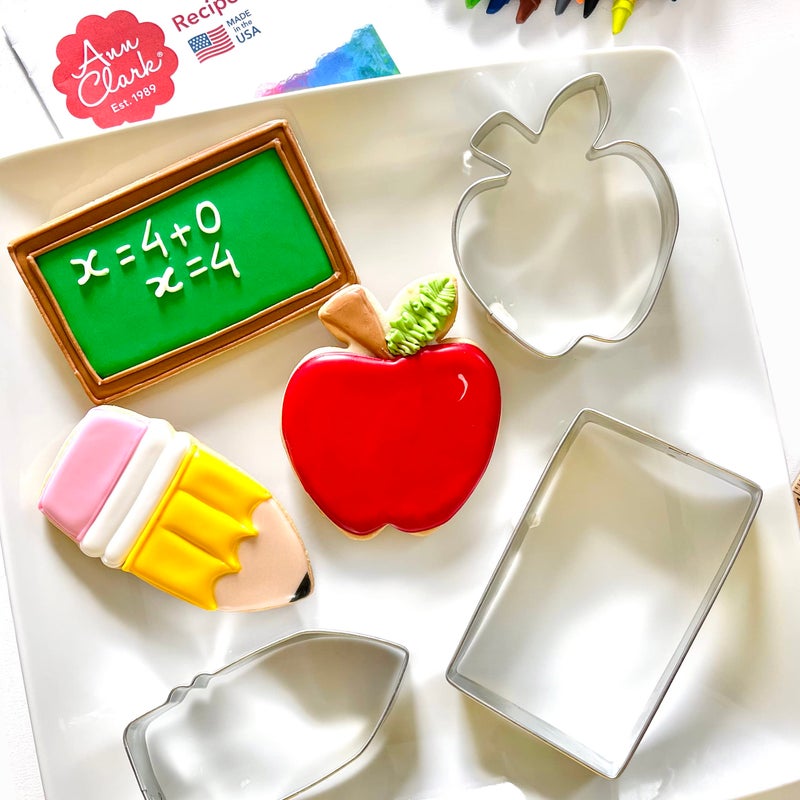 Ann Clark Cookie Cut Back to School & Teacher Appreciation Cookie Cutters 3-Pc. Set Made in the USA by Ann Clark  Apple  Pencil  Notebook  - Image 2
