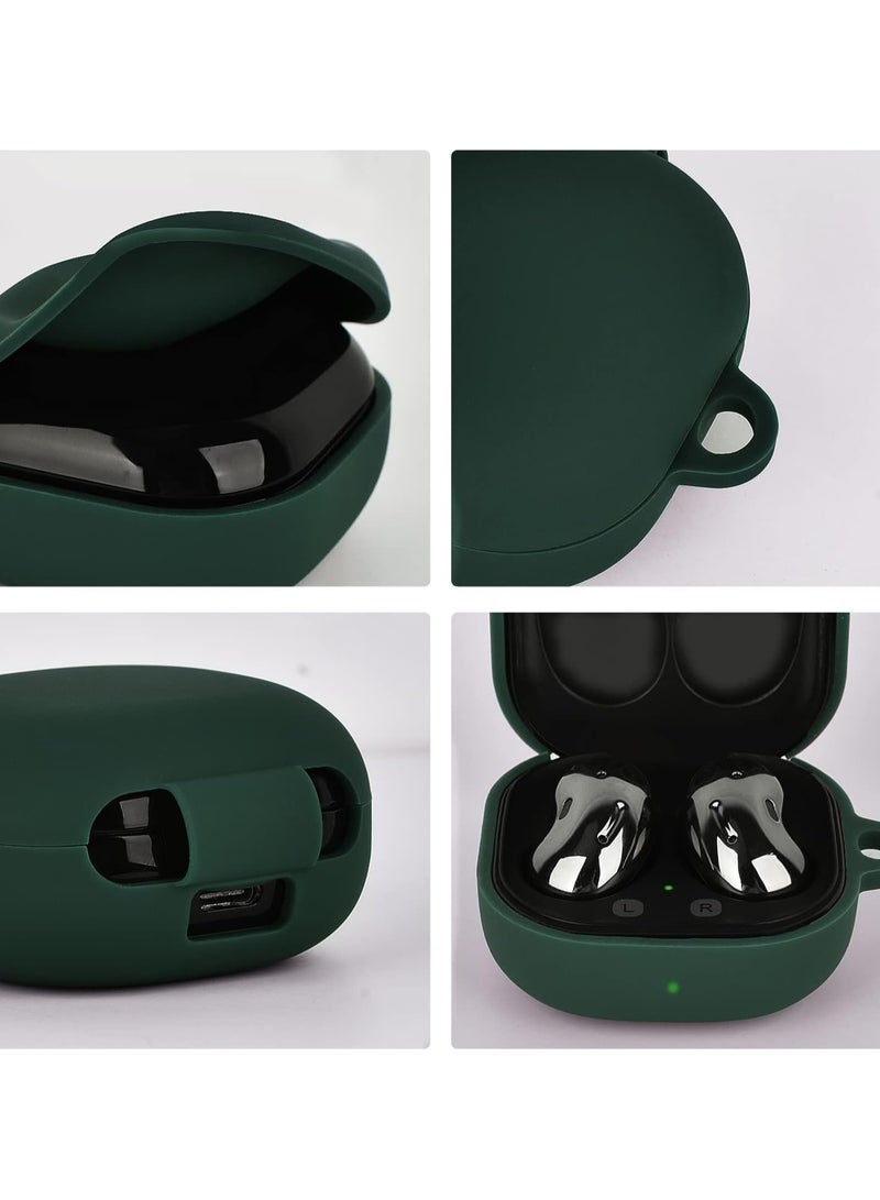 Silicone Case for Samsung Galaxy Buds 2 Pro/Galaxy Buds 2/Galaxy Buds Pro/Galaxy Buds Pro 2/Galaxy Buds Live/Galaxy Buds FE with Keychain Cover (Green) - Image 3
