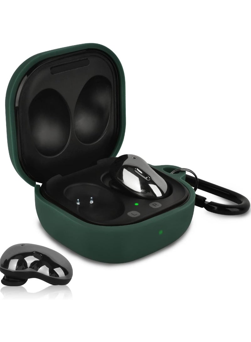 Silicone Case for Samsung Galaxy Buds 2 Pro/Galaxy Buds 2/Galaxy Buds Pro/Galaxy Buds Pro 2/Galaxy Buds Live/Galaxy Buds FE with Keychain Cover (Green) - Image 4