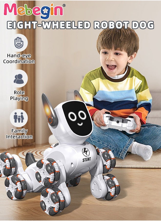 MEBEGIN Stunt Robot Dog Toys for Kids, Cool Mechanical Dog with 360° Rotation Feature, Remote Control Car with Various Postures, Rechargeable RC Car, Stunt Car Toy with Light and Music, Gesture Sensing Robot Toys, Ideal Gift for Kids, 26.5*16*16cm  - Image 2