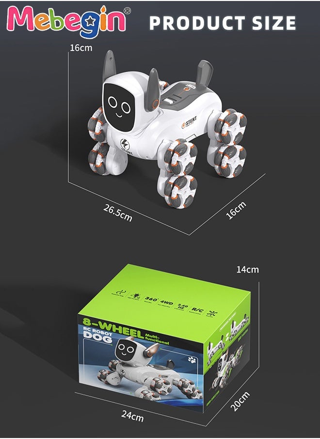 Stunt Robot Dog Toys for Kids, Cool Mechanical Dog with 360° Rotation Feature, Remote Control Car with Various Postures, Rechargeable RC Car, Stunt Car Toy with Light and Music, Gesture Sensing Robot Toys, Ideal Gift for Kids, 26.5*16*16cm