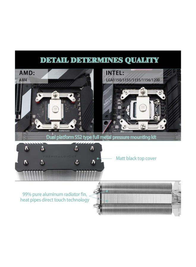 Thermalright Assassin X120 Refined SE LGA 1700 CPU Air Cooler,TL-C12C PWM Fan with 1550RPM, 148mm High CPU Cooling, 25.6DBa, for AM4/AM5/Intel LGA 1150/1151/1200/1700/1851 - Image 3