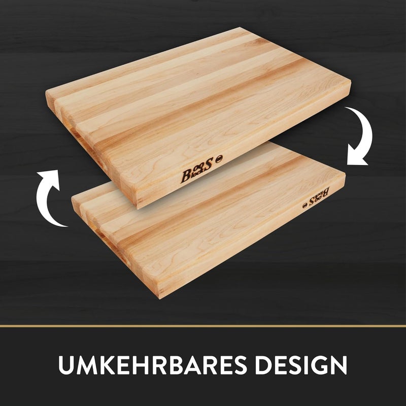 Boos Block Chop-N-Serve - All Purpose Chopping Block - North American Hard Maple Chopping Board - Safe for Food Preparation - 12 x 8 x 1 Inches - Image 3
