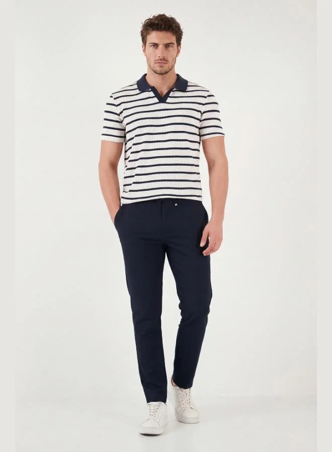 بوراتي Buratti Slim Fit Regular Waist Tapered Leg Trousers Men's Pants 6843649