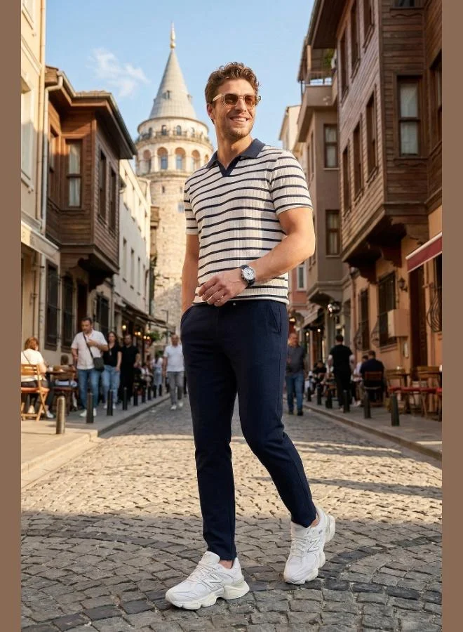 بوراتي Buratti Slim Fit Regular Waist Tapered Leg Trousers Men's Pants 6843649