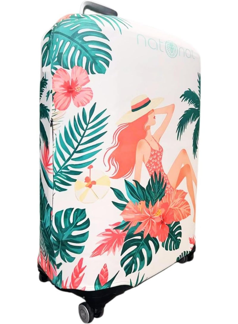 natOnat Travel Luggage Cover Protector - Suitcase Cover - Stretchy, Washable Spandex & Polyester - Protects Against Dirt & Scratches - Solora Design - Fits 72-81 CM Height ( X Large ) - Image 3