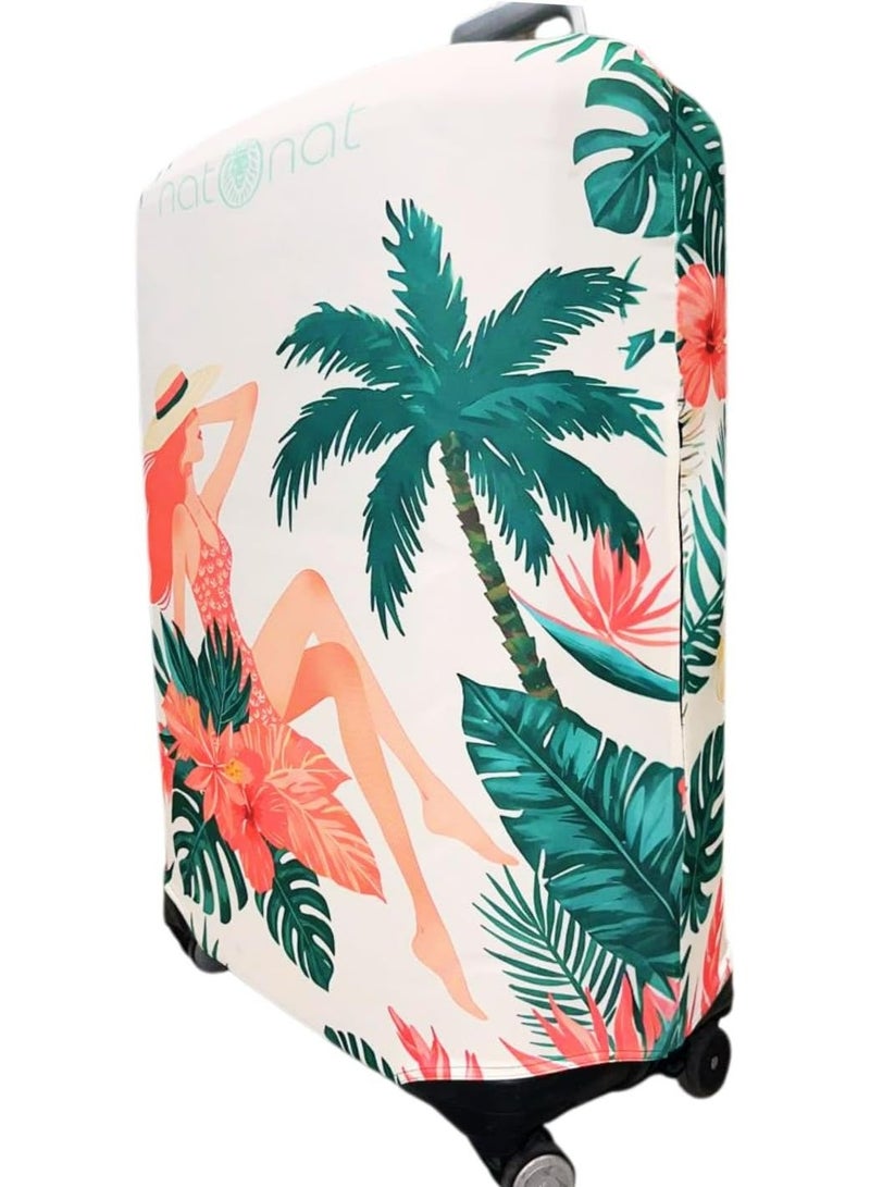 natOnat Travel Luggage Cover Protector - Suitcase Cover - Stretchy, Washable Spandex & Polyester - Protects Against Dirt & Scratches - Solora Design - Fits 72-81 CM Height ( X Large ) - Image 2
