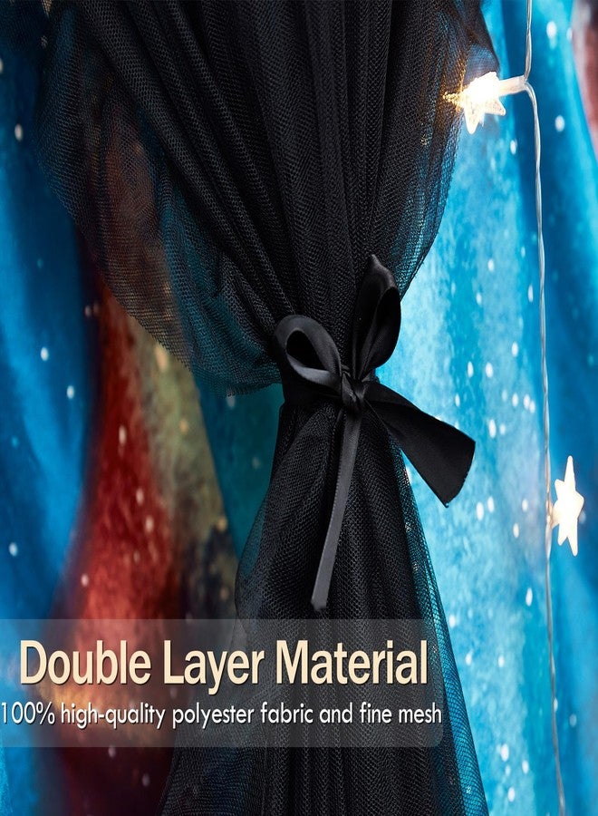 Kertnic Gorgeous Aurora Printed Bed Canopy for Girls & Adults, Room Decorative Cozy Bed Curtain Canopy Drapes, Round Dome Luxurious Lace Princess Canopies Mosquito Netting (Aurora) - Image 5