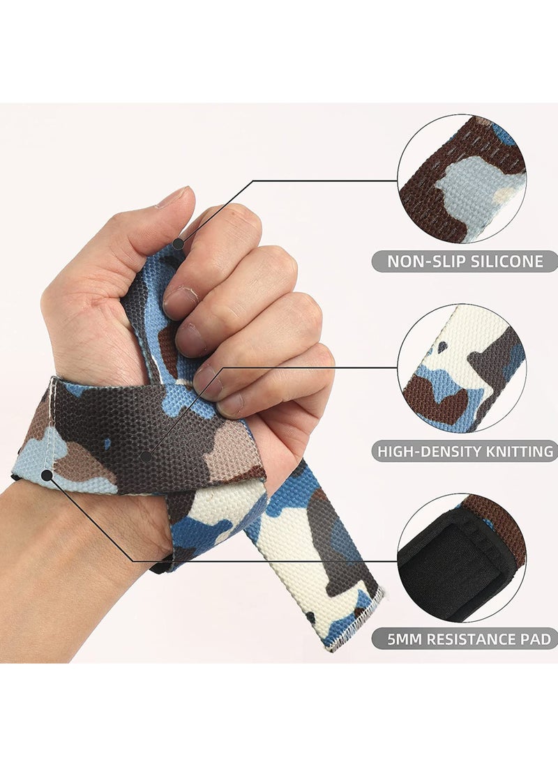 Rock Pow Cotton Hard Pull Wrist Lifting Straps Grips Band-Deadlift Straps with Neoprene Cushioned Wrist Padded and Anti-Skid Silicone - for Weightlifting Bodybuilding Xfit Strength Training  - Image 2