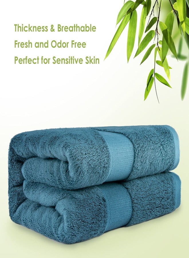 CANFOISON Extra Large Bath Towels Sheet for Body, Sensitive Skin, Adult Kids Baby Luxury Hotels, Spa, Gym Super Soft Highly Absorbent Oversized Towels 35" x 70" 1 Pack Peacock Blue - Image 2