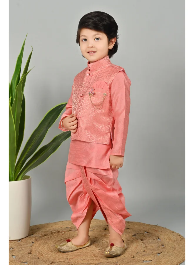 BT DEZINES Coral Kurta Dhoti Set for Boys