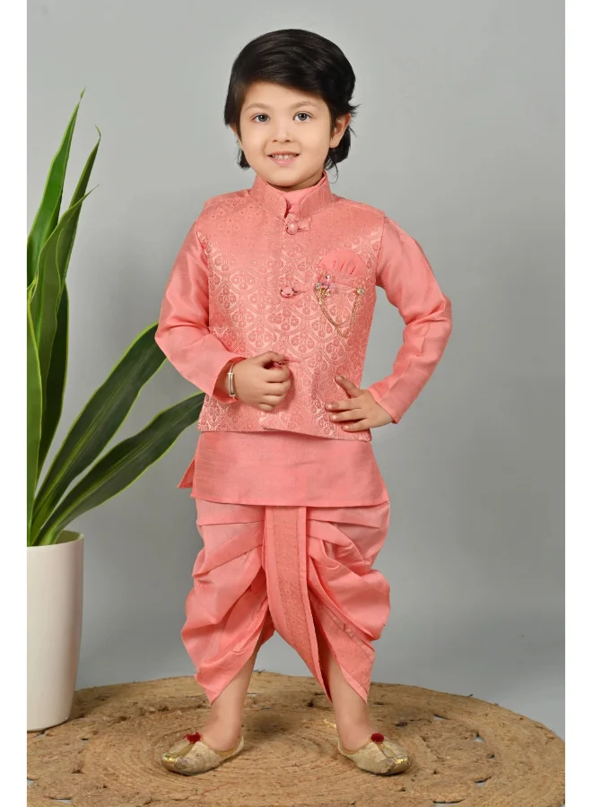 BT DEZINES Coral Kurta Dhoti Set for Boys