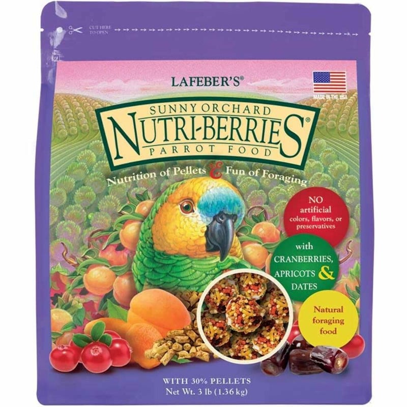 LAFEBER'S Sunny Orchard Nutri-Berries Pet Bird Food, Made with Non-GMO and Human-Grade Ingredients, for Parrots, 3 lb - Image 1