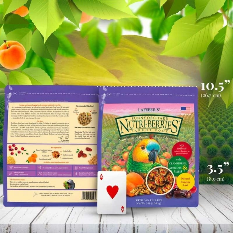 LAFEBER'S Sunny Orchard Nutri-Berries Pet Bird Food, Made with Non-GMO and Human-Grade Ingredients, for Parrots, 3 lb - Image 4