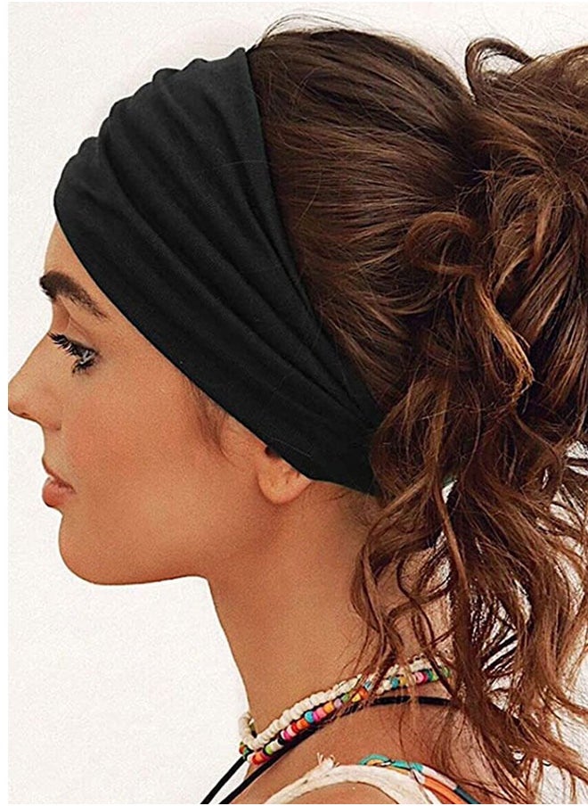 وهاواي 4 Pack Wide Headbands for Women Non Slip Stylish Head Bands Boho Thick Large Headwraps for Wigs Cute Hair Bands Stretchy Fashion Summer Hair Accessories  - Image 5