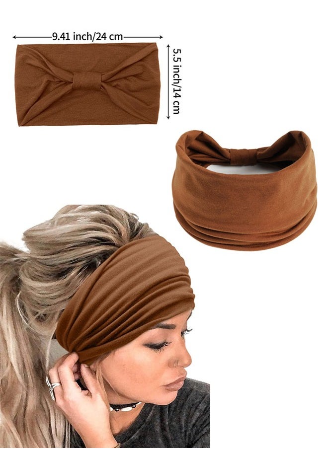 وهاواي 4 Pack Wide Headbands for Women Non Slip Stylish Head Bands Boho Thick Large Headwraps for Wigs Cute Hair Bands Stretchy Fashion Summer Hair Accessories  - Image 3