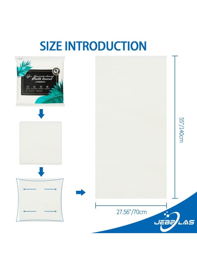 Jebblas Disposable Bath Towels Shower Bath Big Towels Body Towel White Guest Towels For Traveling Hiking Camping Backpack Cycling Bicycle Road Trip 55 X27.5 Inches 8 Pack  - Image 5