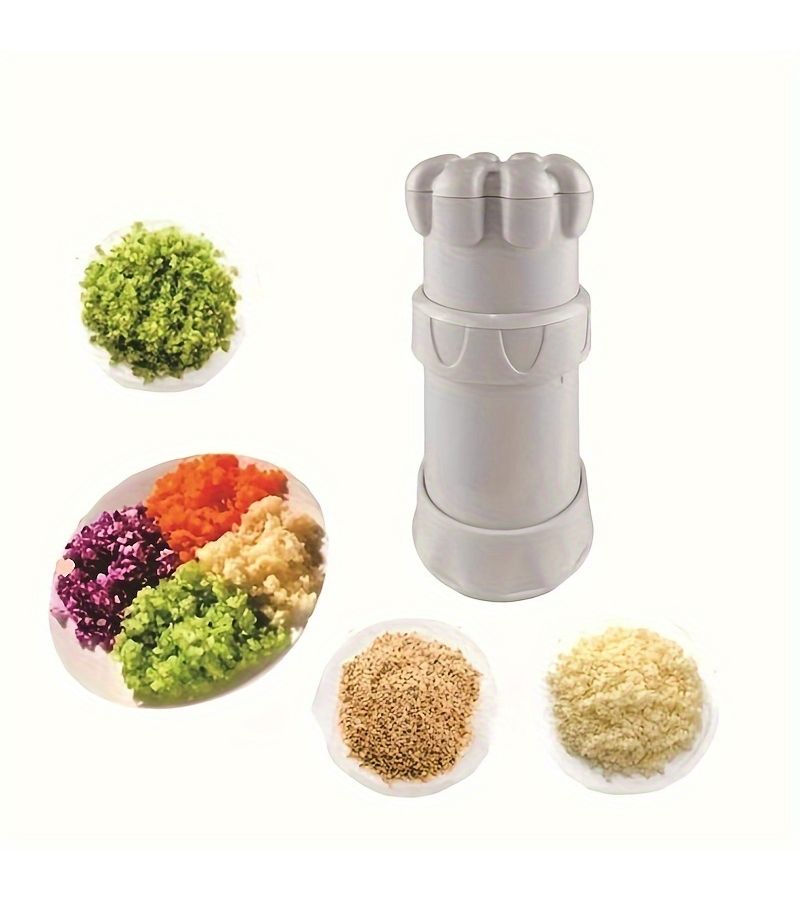 5 In 1 Heavy Duty Garlic Press With Stainless Steel Blades And Ergonomic Handle 2pcs Multi Functional Food Processor For Crushing Chopping Peeling Mincing And Blending Dishwasher Safe Space Saving Design - Image 2