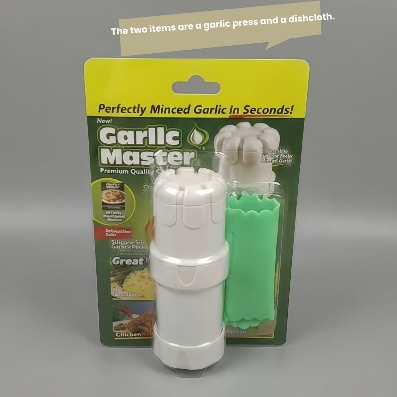 5 In 1 Heavy Duty Garlic Press With Stainless Steel Blades And Ergonomic Handle 2pcs Multi Functional Food Processor For Crushing Chopping Peeling Mincing And Blending Dishwasher Safe Space Saving Design - Image 4