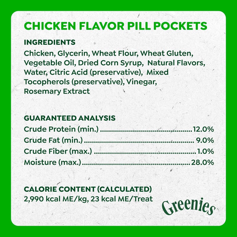 Greenies Pill Pockets for Dogs Capsule Size Natural Soft Dog Treats Chicken Flavor, 15.8 oz. Pack (60 Treats) - Image 5