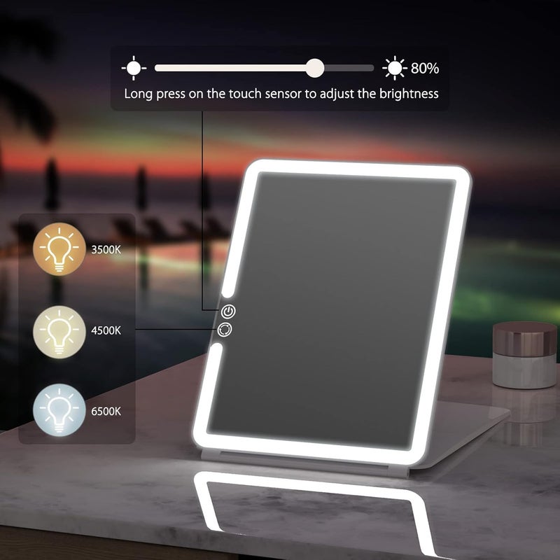WEILY LED Makeup Mirror with 72 Lights, Dimmable Touch Screen, 3 Color Lighting, Gift for Women - Image 2