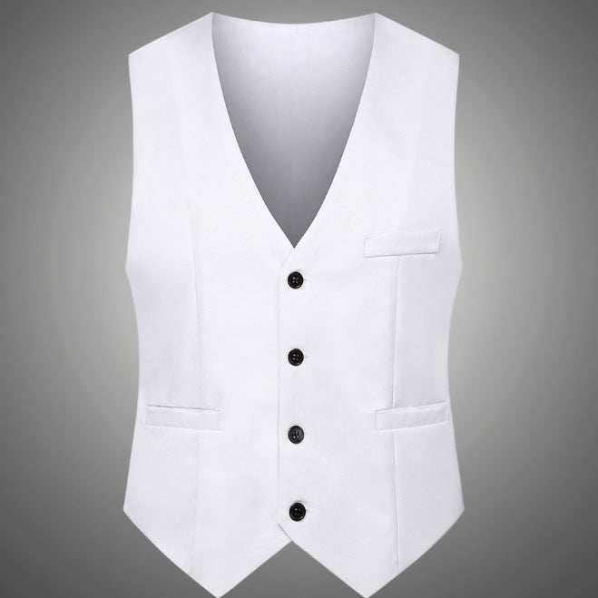 2024 Spring and Autumn New British Fashion Mens Suit Vest Slim-fit Waistcoat Mens Vest Korean Style Suit Vest 107-Khaki  - Image 3