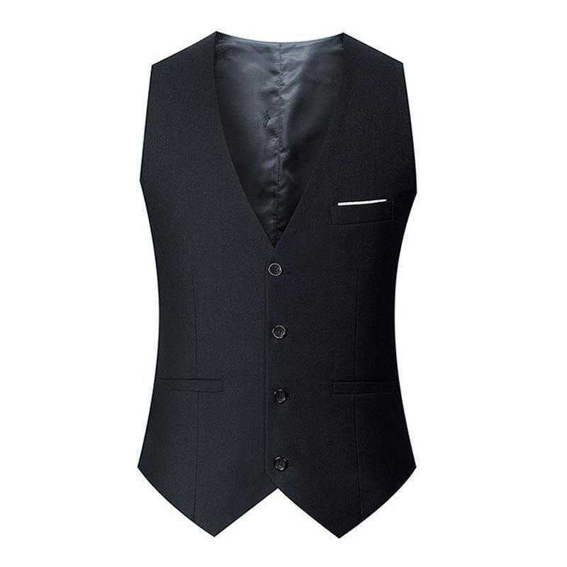 2024 Spring and Autumn New British Fashion Mens Suit Vest Slim-fit Waistcoat Mens Vest Korean Style Suit Vest 107-Khaki  - Image 4