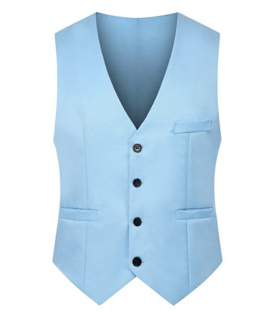 2024 Spring and Autumn New British Fashion Mens Suit Vest Slim-fit Waistcoat Mens Vest Korean Style Suit Vest 107-Khaki  - Image 2