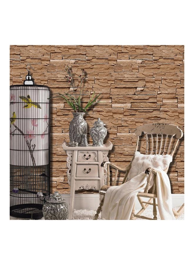 NIBEMINENT Qiangtie 3D Self Adhesive Brick Pattern Waterproof Wallpaper Brown/White/Red 2x0.45meter - Image 2