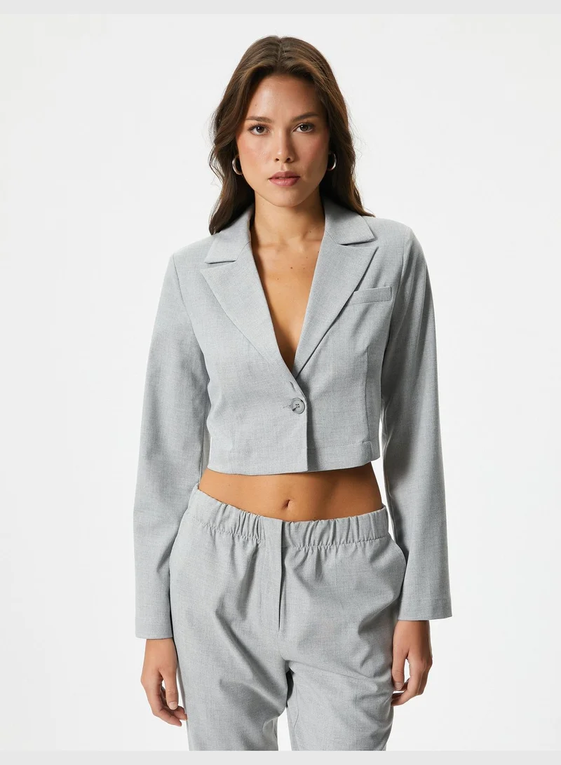 KOTON Cropped Blazer Jacket