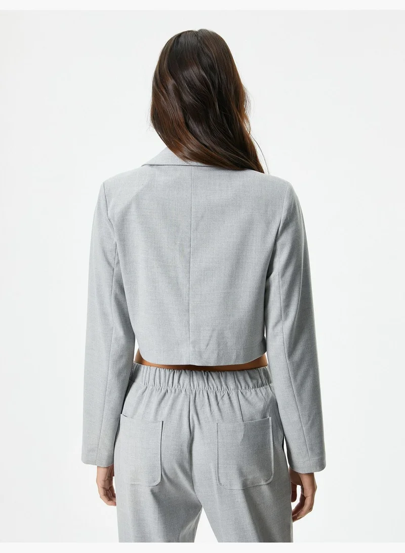 KOTON Cropped Blazer Jacket