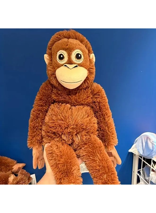 Brown Plush Monkey Doll Stuffed Animal Toy Cute Human Mimic Ideal Birthday Gift - Image 1