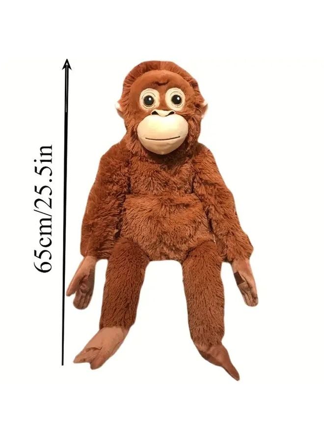 Brown Plush Monkey Doll Stuffed Animal Toy Cute Human Mimic Ideal Birthday Gift - Image 3