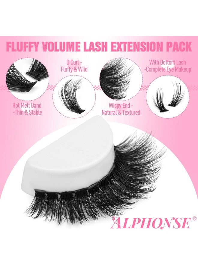 alphonse Fluffy Lash Clusters with Bottom Lashes Cluster Eyelash Extensions Thick Volume Individual Lashes 320pcs ALPHONSE Lash Extension Clusters for Beginners (150D+200D, 12-20mm) - Image 4