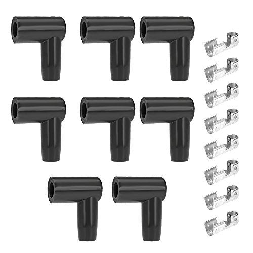 Anxingo Spark Plug Boot Terminal Kit - 90 Degree HEI Distributor and Coil Boot Ignition Wire (8-Pack) - Image 1