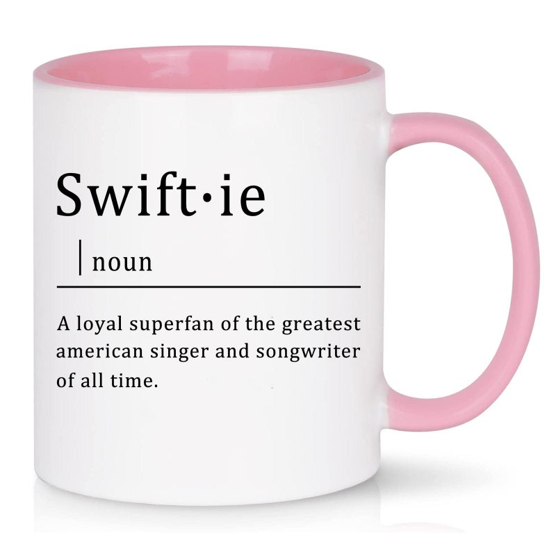 Toshiy Music Lover Coffee Mug, Swifie Mug, Musician Cup for Woman Christmas White Elephant Gifts for Music Lovers Fans 11OZ Pink - Image 1