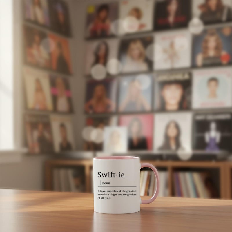 Toshiy Music Lover Coffee Mug, Swifie Mug, Musician Cup for Woman Christmas White Elephant Gifts for Music Lovers Fans 11OZ Pink - Image 4