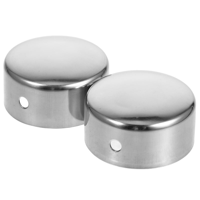 Stainless Steel Stair Handrail End Caps 2 Pack for 45mm Diameter Indoor Railing - Image 2