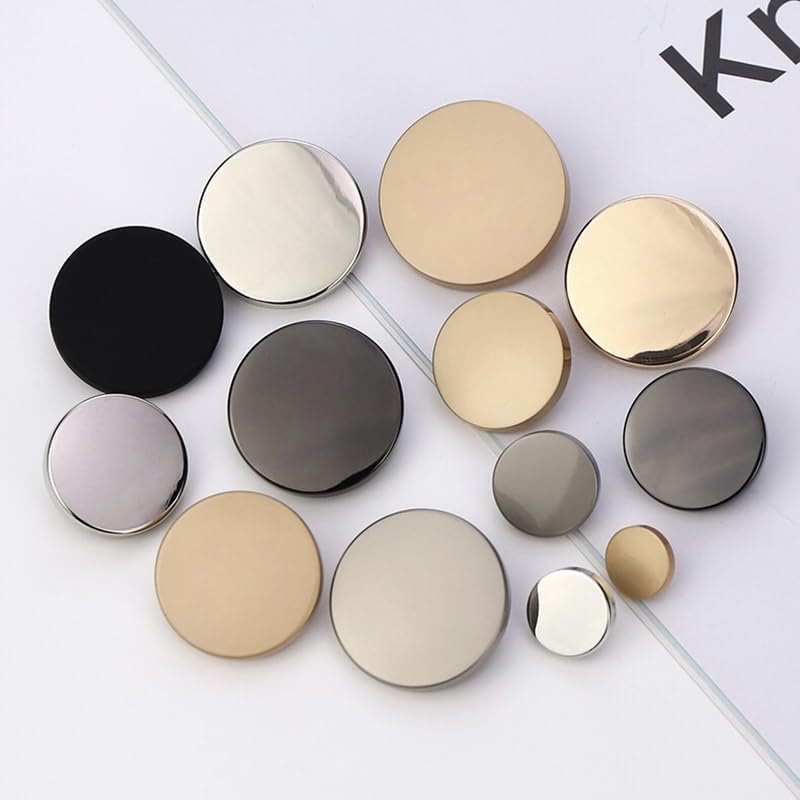 Buttons Vintage Buttons Button 10 Pcs Golden Metal Shank Sewing Buttons for Craft Alloy Button Clothing DIY Women's Coat Jacket Shirt Accessories Scrapbooking Buttons(Bright Silver,20mm) - Image 2