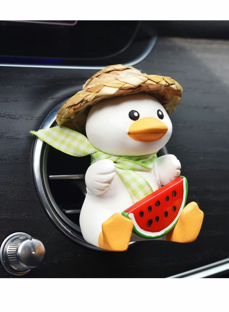 SYOSI Car Air Outlet Decoration, Cartoon Watermelon Duck Cute Accessories with Clip Suitable for Dashboard Desk Interior (watermelon Duck) - Image 1