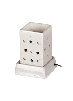 PROSPERRO LUMO PROSPERRO LUMO by Parkash Candles Ceramic Electric Aroma Diffuser Oil Burner I Aroma Burner Oil Diffuser I Oil Warmer Lamp Square Shape for Home Fragrance White  - Image 4