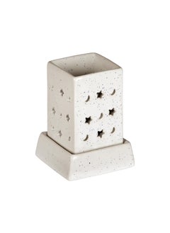 PROSPERRO LUMO PROSPERRO LUMO by Parkash Candles Ceramic Electric Aroma Diffuser Oil Burner I Aroma Burner Oil Diffuser I Oil Warmer Lamp Square Shape for Home Fragrance White  - Image 2