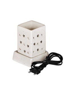 PROSPERRO LUMO PROSPERRO LUMO by Parkash Candles Ceramic Electric Aroma Diffuser Oil Burner I Aroma Burner Oil Diffuser I Oil Warmer Lamp Square Shape for Home Fragrance White  - Image 3