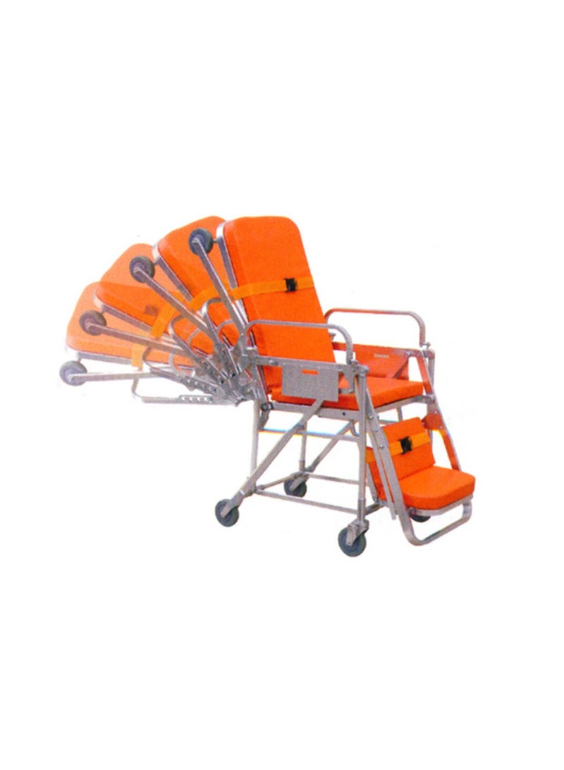 ABRONN Auto-Loading Chair Ambulance Stretcher - High-Quality Aluminum, Adjustable Back Rest, Foam Mattress, Pull Handle, Lock Set Fixture, Fold-Away Legs, One-Person Operation, Emergency Transport. - Image 3