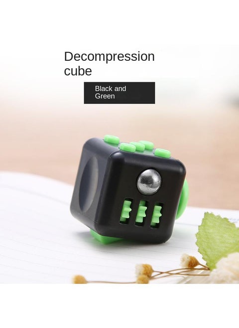 Unzip Rubik's Cube Toy Fidget Cube Adult Decompression Game Dice-Black Green