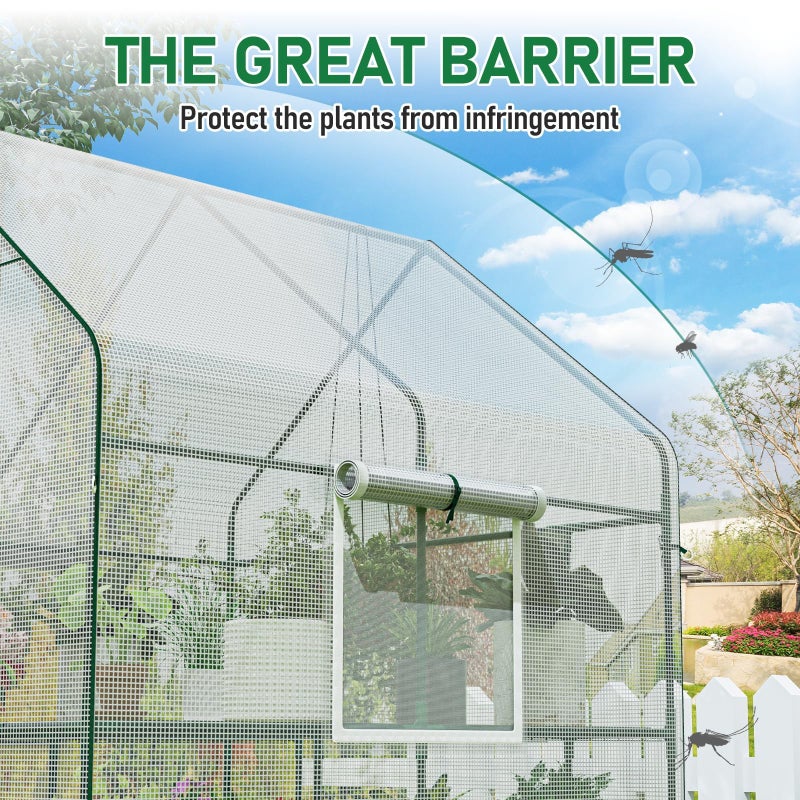 SPECILITE 56Ã—56Ã—78Inch Walk-in Greenhouse, Heavy Duty Small Plant House with Thicken PE Cover and Steel Frame, for Garden, Outdoors, Indoors, White - Image 5