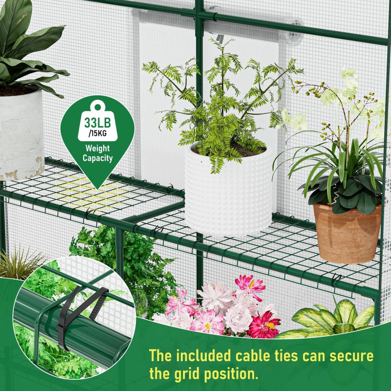 SPECILITE 56Ã—56Ã—78Inch Walk-in Greenhouse, Heavy Duty Small Plant House with Thicken PE Cover and Steel Frame, for Garden, Outdoors, Indoors, White - Image 4