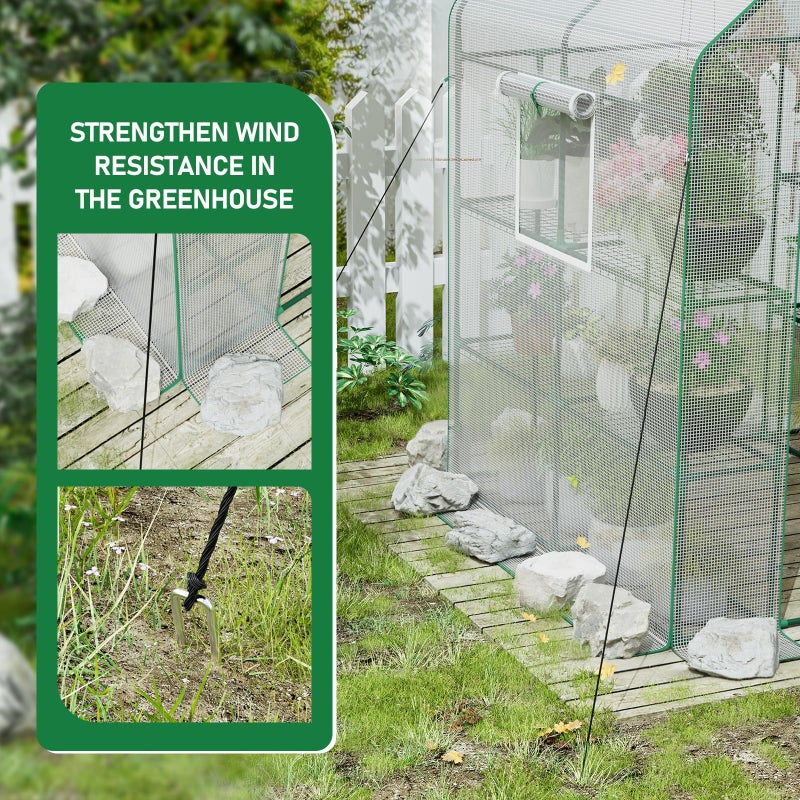 SPECILITE 56Ã—56Ã—78Inch Walk-in Greenhouse, Heavy Duty Small Plant House with Thicken PE Cover and Steel Frame, for Garden, Outdoors, Indoors, White - Image 3