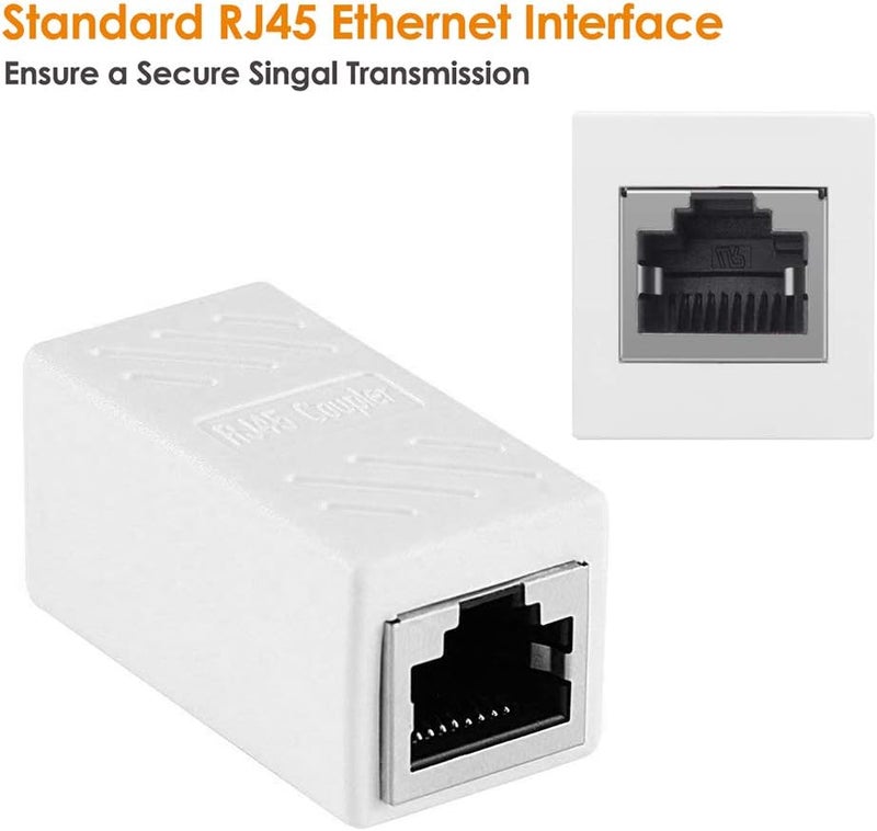 PLUSPOE Ethernet Coupler, 2 Pack Inline Coupler Cable Extender Adapter Female to Female for Cat7 Cat6 Cat5e Cable - Image 2
